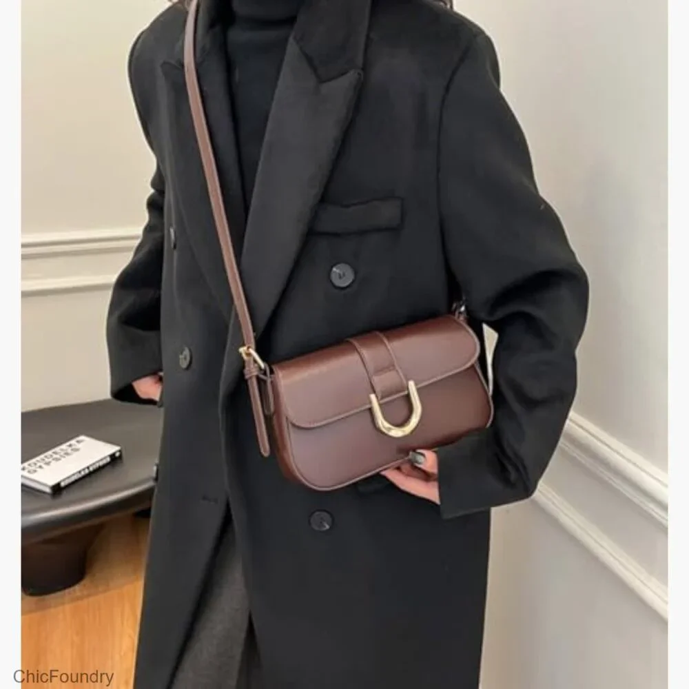 Vegan Leather Crossbody Shoulder Bag Hobo Purse Adjustable Straps